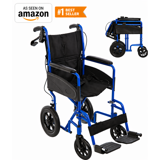 Breeze Premium Lightweight Aluminium Folding Transit Wheelchair, 9.5kg Net Carry Weight, Days Style