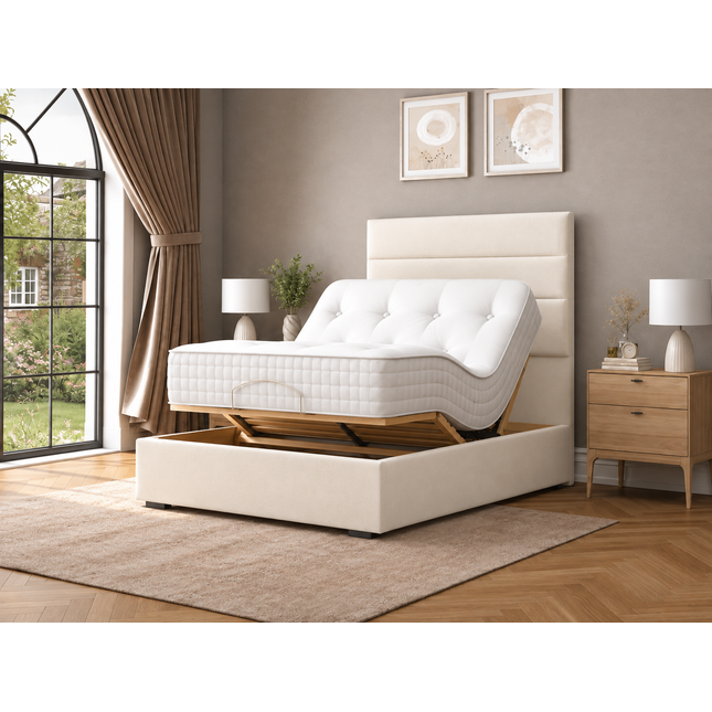 Supreme Essentials Electric Adjustable Bed with Headboard Premium Memory Foam, 5 Year Warranty