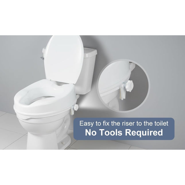 Raised Toilet Seat with Lid - 4" or 6"