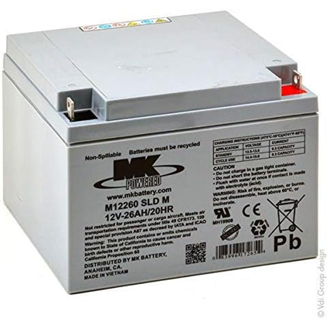MK Powered - Sealed lead acid battery M12260 SLD M 12V 26Ah M5-M