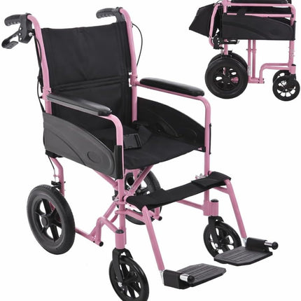 Breeze Premium Lightweight Aluminium Folding Transit Wheelchair, 9.5kg Net Carry Weight, Days Style