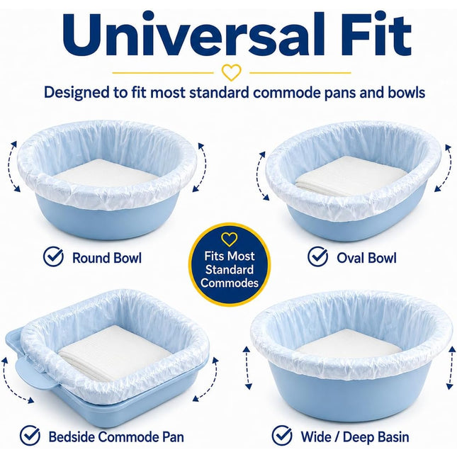 Commode Liners with Absorbent Pads, Lemon Scented, 50 Count