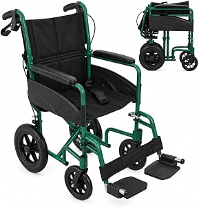 Breeze Premium Lightweight Aluminium Folding Transit Wheelchair, 9.5kg Net Carry Weight, Days Style