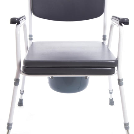 Comfort Commode Chair with Padded Seat, Arms & Backrest
