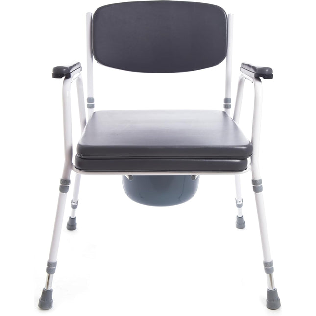 Comfort Commode Chair with Padded Seat, Arms & Backrest