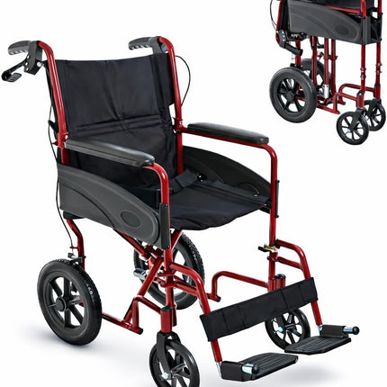 Breeze Premium Lightweight Aluminium Folding Transit Wheelchair, 9.5kg Net Carry Weight, Days Style