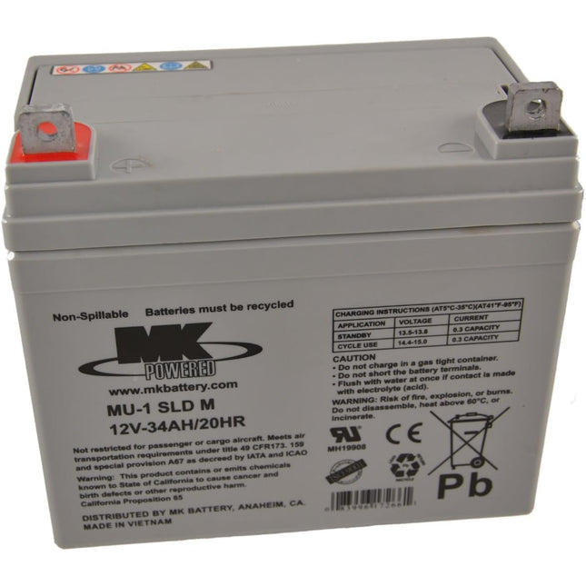 MK MU-1 SLD M-2 12V 35Ah Mk Sealed Lead Acid Agm Mobility Scooter Battery