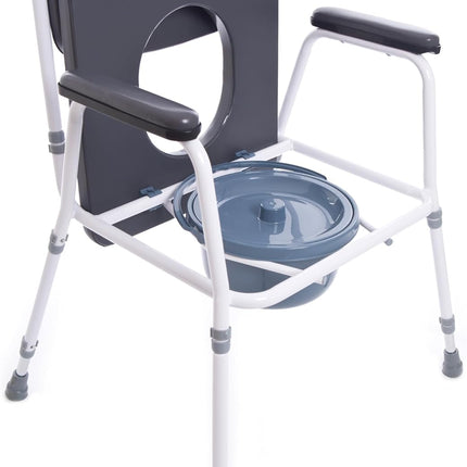 Comfort Commode Chair with Padded Seat, Arms & Backrest