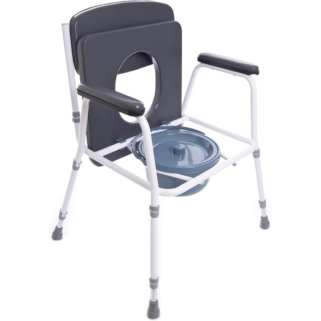 Comfort Commode Chair with Padded Seat, Arms & Backrest