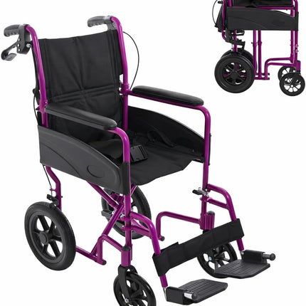 Breeze Premium Lightweight Aluminium Folding Transit Wheelchair, 9.5kg Net Carry Weight, Days Style