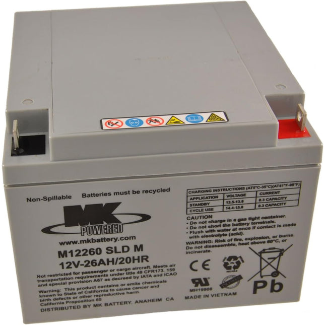 MK ES26-12 12V 26Ah Mk Sealed Lead Acid Agm Mobility Scooter Battery