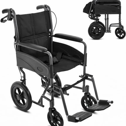 Breeze Premium Lightweight Aluminium Folding Transit Wheelchair, 9.5kg Net Carry Weight, Days Style