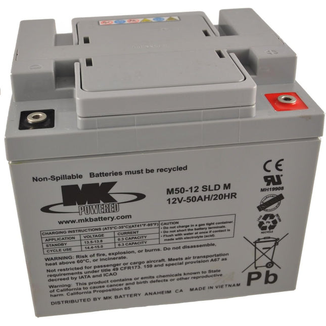 MK M50-12 SLD M 12V 50Ah Mk Sealed Lead Acid Agm Mobility Scooter Battery