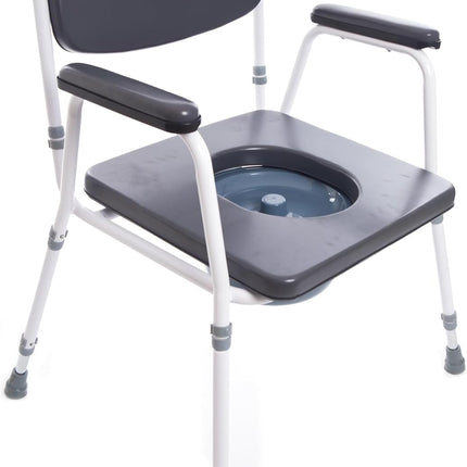 Comfort Commode Chair with Padded Seat, Arms & Backrest