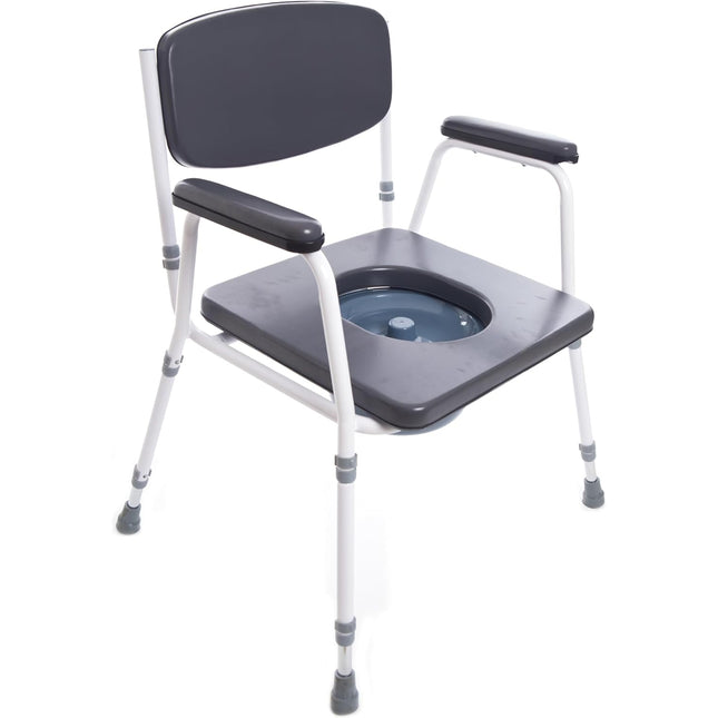 Comfort Commode Chair with Padded Seat, Arms & Backrest