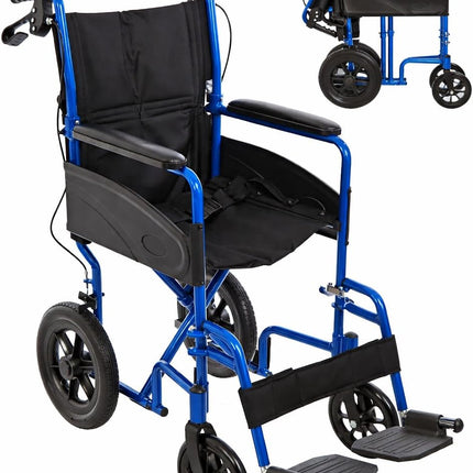 Breeze Premium Lightweight Aluminium Folding Transit Wheelchair, 9.5kg Net Carry Weight, Days Style