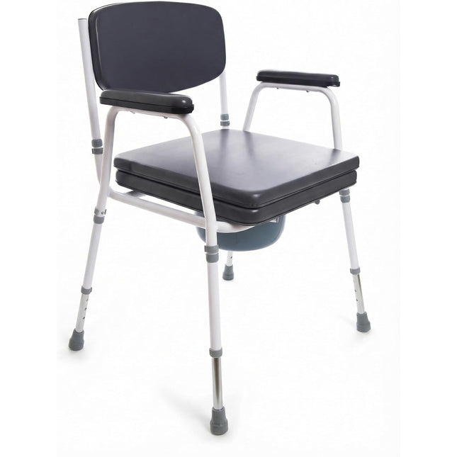 Comfort Commode Chair with Padded Seat, Arms & Backrest