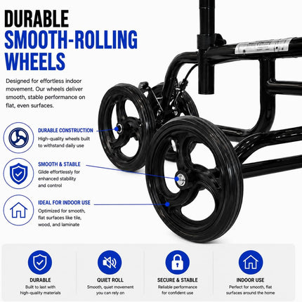 Mobility Knee Walker Scooter with Padded Rest & Storage Bag for Broken Leg, Foot, Ankle & Sports Injuries