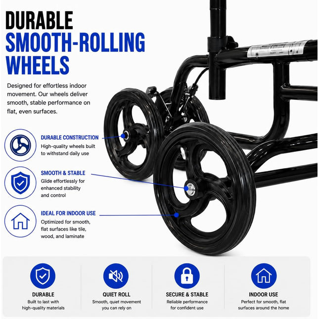 Mobility Knee Walker Scooter with Padded Rest & Storage Bag for Broken Leg, Foot, Ankle & Sports Injuries