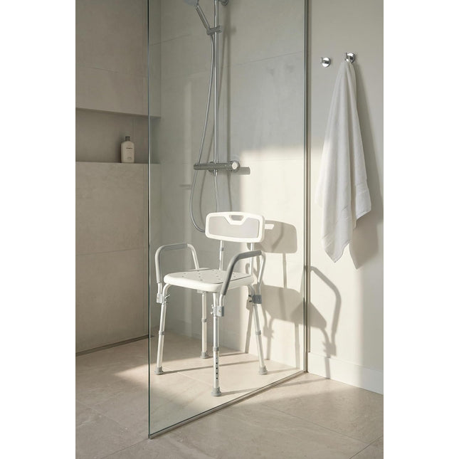 Padded Shower Chair with Height Adjustable Legs