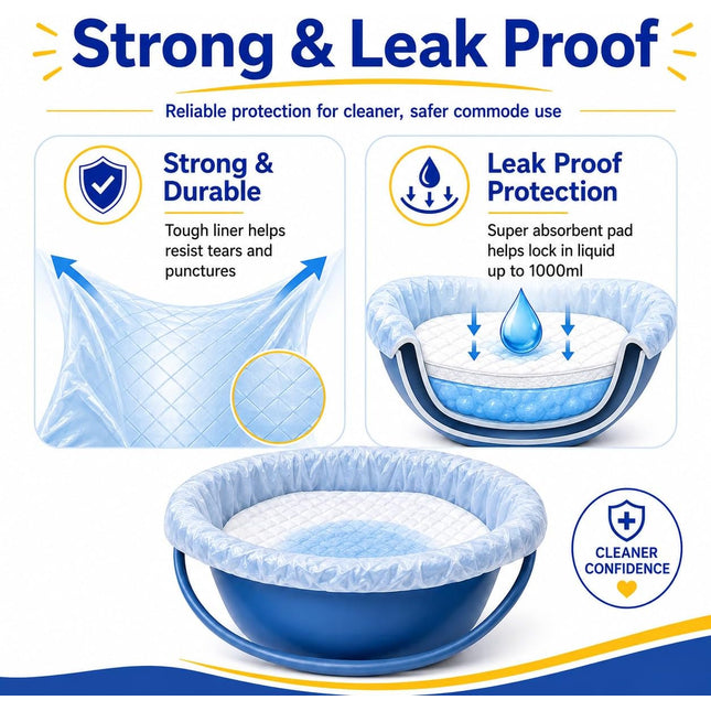Commode Liners with Absorbent Pads, Lemon Scented, 50 Count