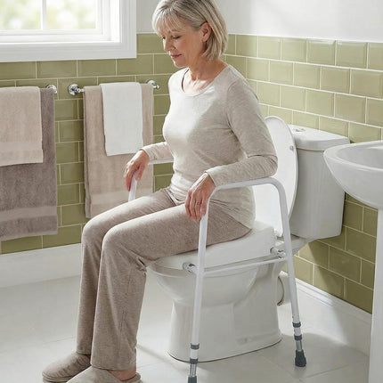 Toilet Safety Frame with Moulded Seat, Mowbray Style