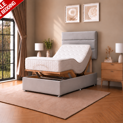 Supreme Essentials Electric Adjustable Bed with Headboard Premium Memory Foam, 5 Year Warranty