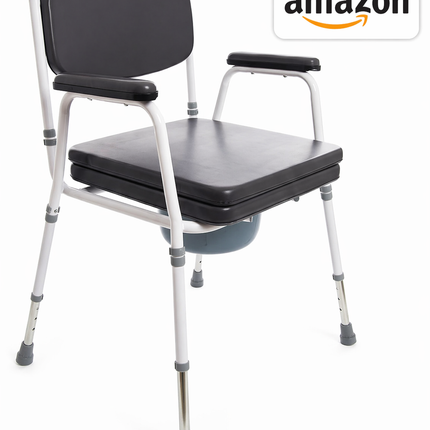 Comfort Commode Chair with Padded Seat, Arms & Backrest