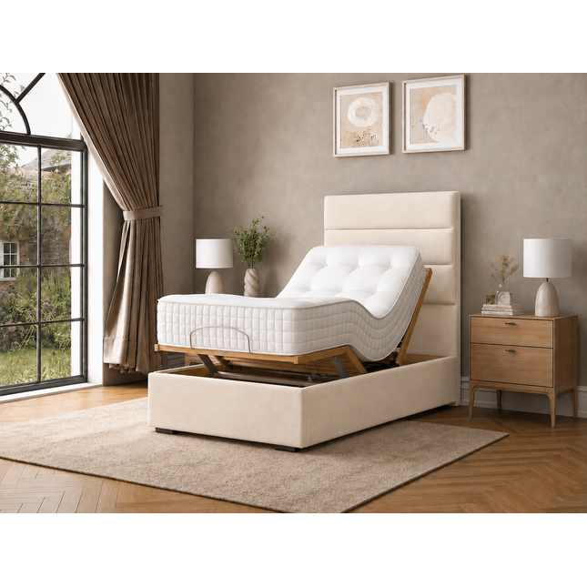 Supreme Essentials Electric Adjustable Bed with Headboard Premium Memory Foam, 5 Year Warranty