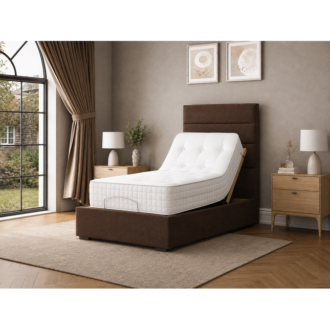 Supreme Essentials Electric Adjustable Bed with Headboard Premium Memory Foam, 5 Year Warranty