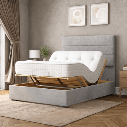 Supreme Essentials Electric Adjustable Bed with Headboard Premium Memory Foam, 5 Year Warranty