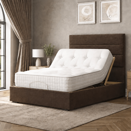 Supreme Essentials Electric Adjustable Bed with Headboard Premium Memory Foam, 5 Year Warranty