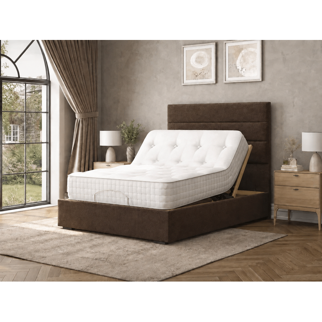 Supreme Essentials Electric Adjustable Bed with Headboard Premium Memory Foam, 5 Year Warranty