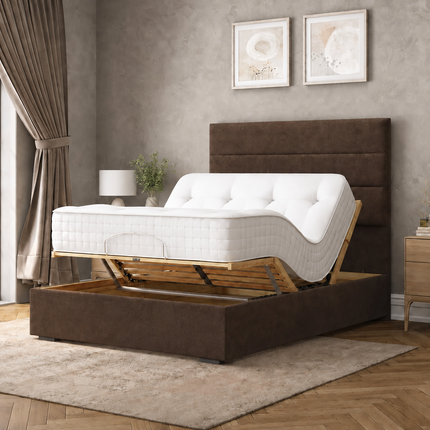 Supreme Essentials Electric Adjustable Bed with Headboard Premium Memory Foam, 5 Year Warranty