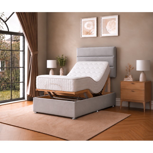 Supreme Essentials Electric Adjustable Bed with Headboard Premium Memory Foam, 5 Year Warranty