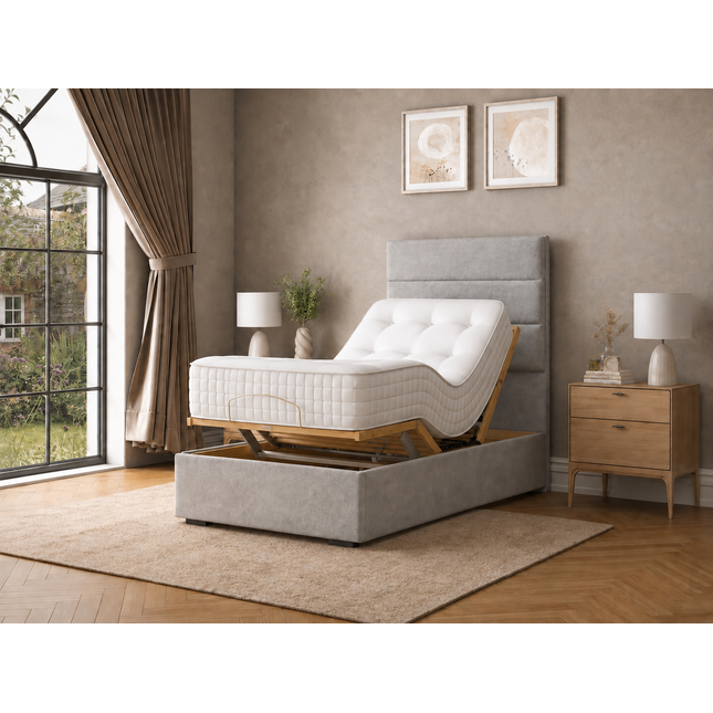 Supreme Essentials Electric Adjustable Bed with Headboard Premium Memory Foam, 5 Year Warranty