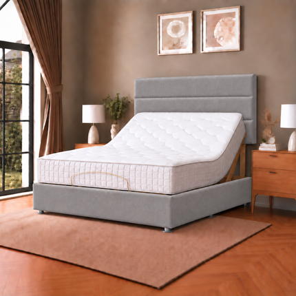 Supreme Essentials Electric Adjustable Bed with Headboard Premium Memory Foam, 5 Year Warranty