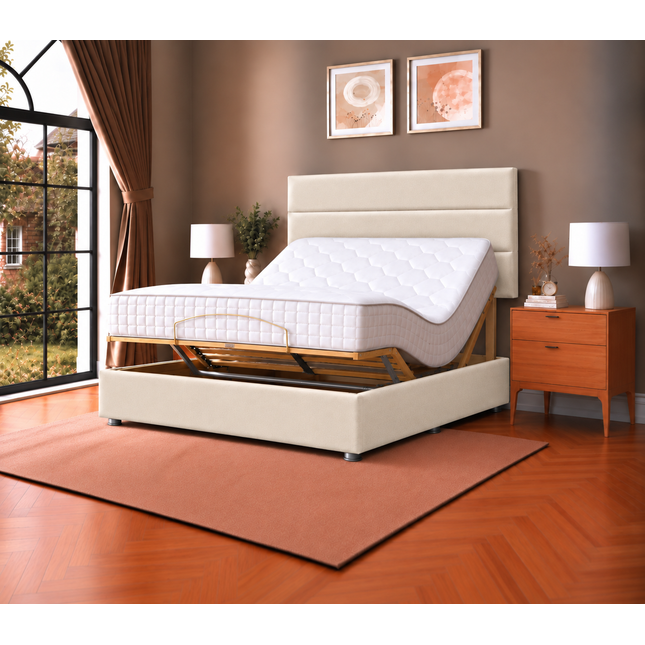 Supreme Essentials Electric Adjustable Bed with Headboard Premium Memory Foam, 5 Year Warranty