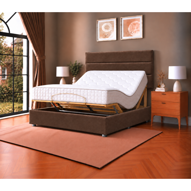 Supreme Essentials Electric Adjustable Bed with Headboard Premium Memory Foam, 5 Year Warranty