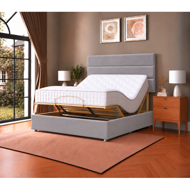 Supreme Essentials Electric Adjustable Bed with Headboard Premium Memory Foam, 5 Year Warranty