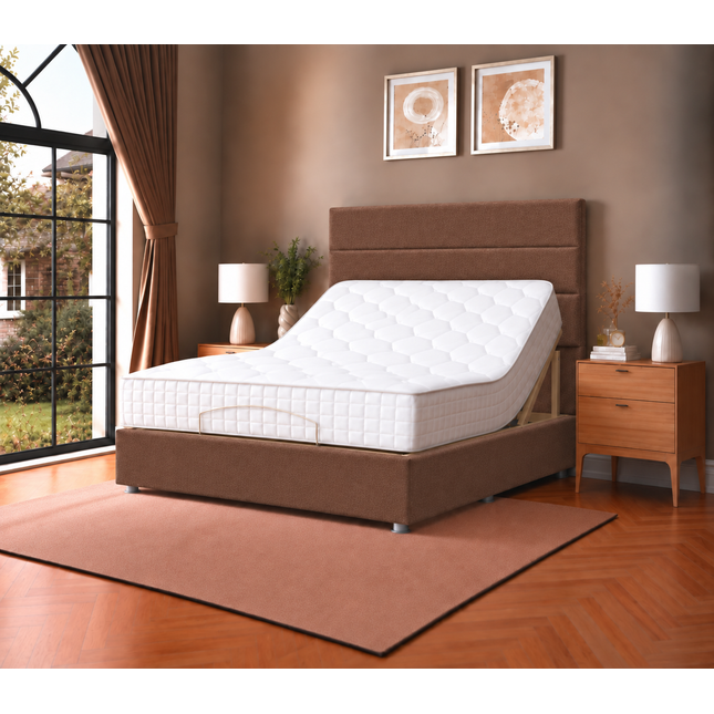 Supreme Essentials Electric Adjustable Bed with Headboard Premium Memory Foam, 5 Year Warranty