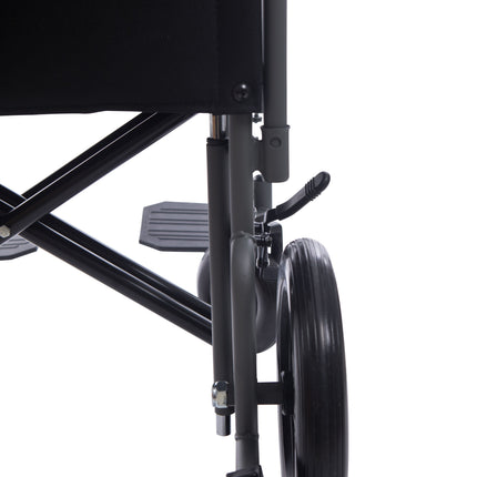 Breeze Bariatric Folding Transit Wheelchair with Extra Wide 22" Seat Heavy Duty 205KG Weight Capacity