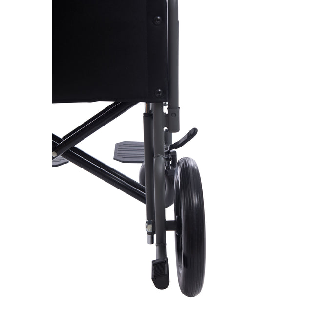 Breeze Bariatric Folding Transit Wheelchair with Extra Wide 22" Seat Heavy Duty 205KG Weight Capacity