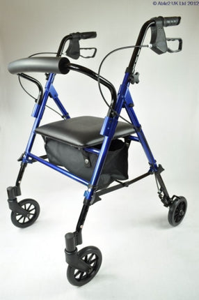 Compact Aluminium Rollator 6" Wheels - Blue