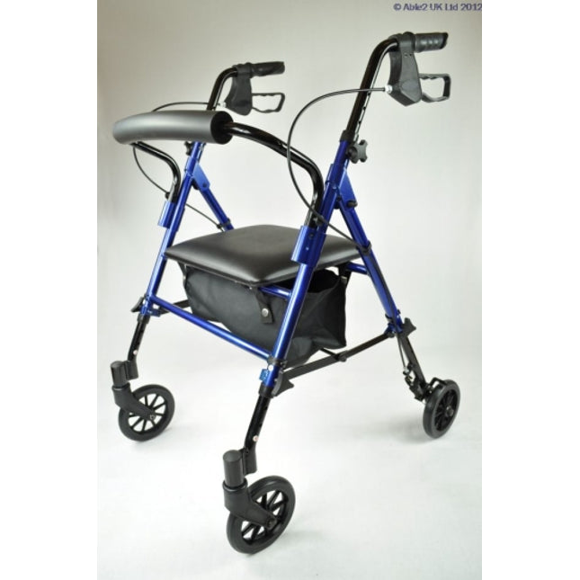 Compact Aluminium Rollator 6" Wheels - Blue