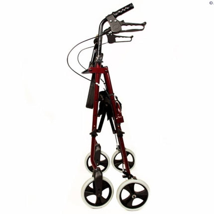 Compact Aluminium Rollator 8" Wheels - Burgundy