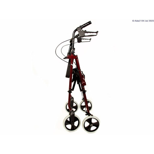 Compact Aluminium Rollator 8" Wheels - Burgundy
