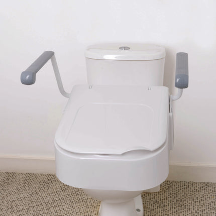 Drive Raised Toilet Seat With Arms & Lid