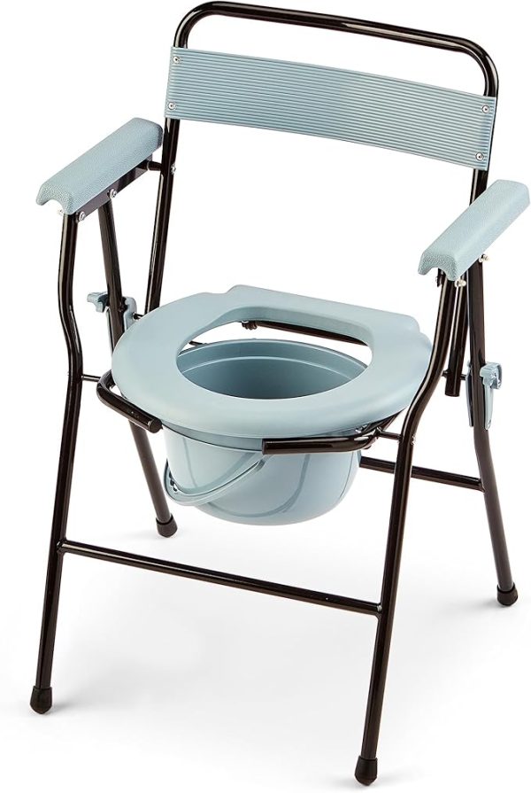 Folding and Lightweight Commode Toilet Chair - Easy and Simple Potty Removal